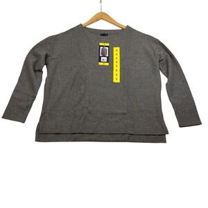 Splendid Womens Long Sleeve Waffle Knit Thermal Top‎ Grey Small NWT 1449376